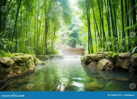 Steamy Hot Spring In A Dense Bamboo Forest Stock Image Image Of Activity Nature 296691225