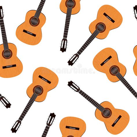 Nahtloses Muster Der Musik Mit Roten Klassischen Gitarren Vector