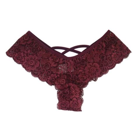 Femmes Sexy Dentelle Fleurs Taille Basse Sous Vêtements Culottes G string Lingerie Strings l8597