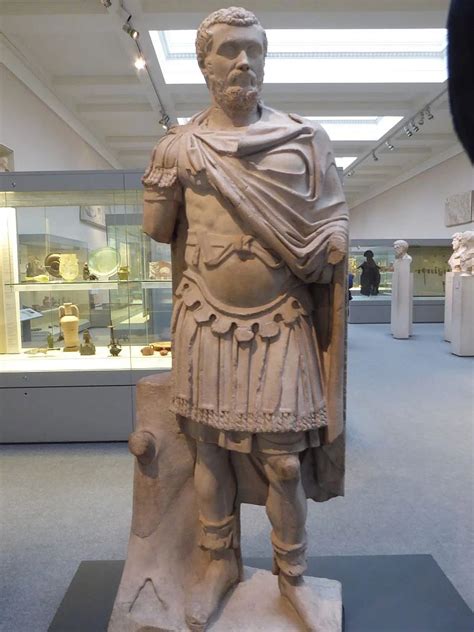 A marble statue depicting emperor Septimius Severus in military ...