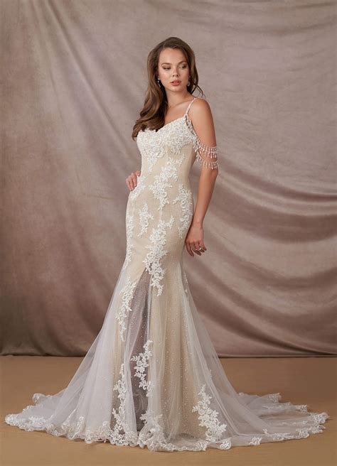 Diamond White Nude Azazie Saskia Diamond White Nude Mermaid Sequins Tulle Dress Azazie