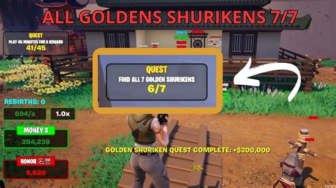 How To Find All 7 Golden Shurikens Samurai Tycoon Fortnite Map GUIDE