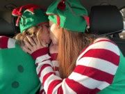 Nadia Foxx Serenity Cox As Horny Elves Cumming In Drive Thru With Remote Controlled Vibrators