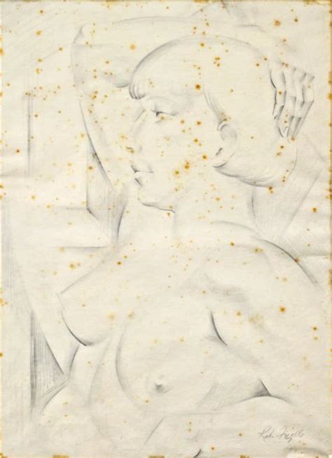 Lot Rah Fizelle 1891 1964 2 Works Portrait Reclining Nude Sketches 54 X 39cm 55 X 74cm