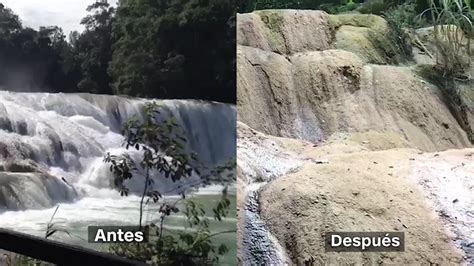 El Antes Y El Despu S De Las Famosas Cascadas De Agua Azul Video