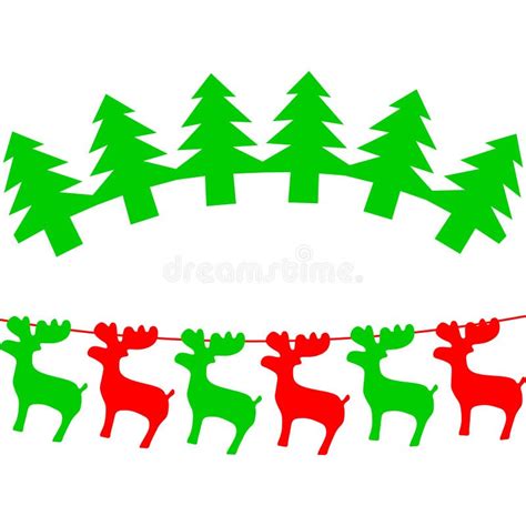 A Simple Garland Of Paper Garland Christmas Stock Vector