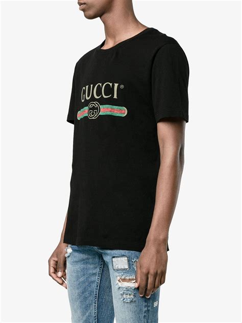 Lyst Gucci Print T Shirt Men Cotton Xl In Black For Men