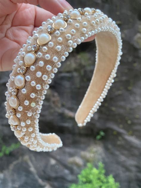 Arco nude bordado pérolas e strass Elo7 Produtos Especiais