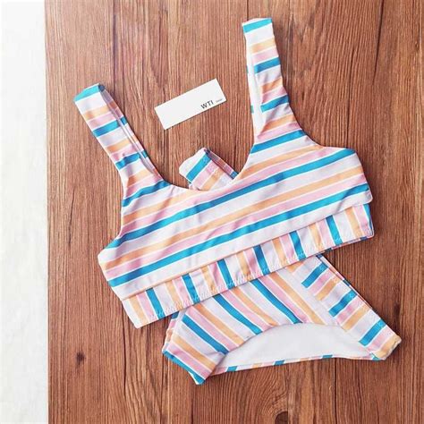 Rainbow Stripes Crop Top High Rise Bikini Set W T I Design Artofit