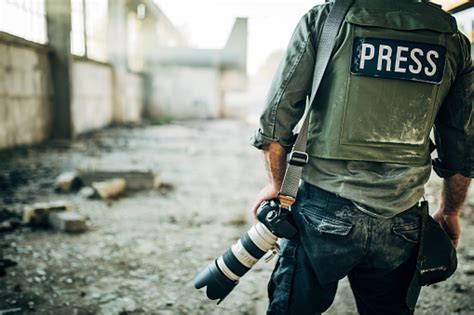 Man War Journalist With Camera Stock Photo Download Image Now Istock