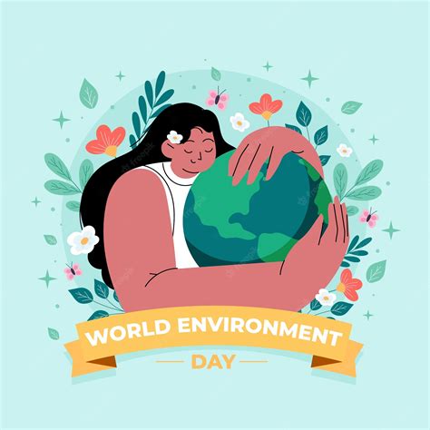 Ilustración Plana Para La Celebración Del Día Mundial Del Medio Ambiente Vector Premium