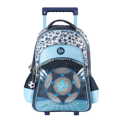 F2211AZUL Mochila Footy Carro 18 New Champions Azul Con Luz Led