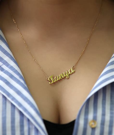 Personalized Name Necklace Custom Name Necklace Gold Name