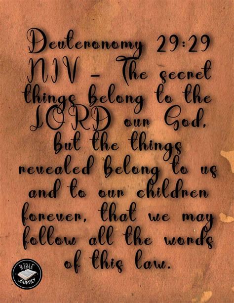 Deuteronomy 29:29 NIV - Bible Journey