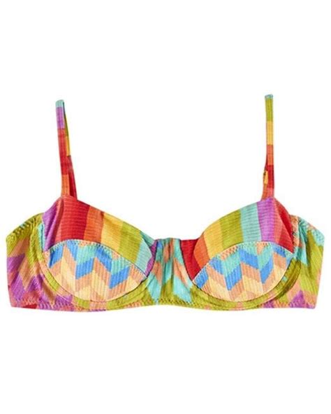 Farm Rio Light Chevron Bikini Bra Top Lyst