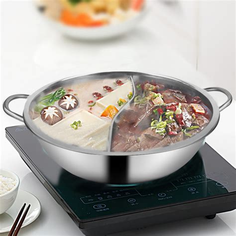 Cm Stainless Steel Twin Hot Pot Lid Kitchenware Crew