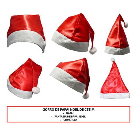 Gorro De Papai Noel - Gorro de Papai Noel Natalino Kit Com 20 Unidades em Cetim