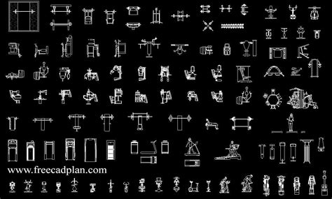 Gym Equipment Cad Blocks For Autocad Dwg File Free Cad Plan