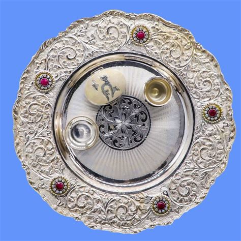 6 Inch Silver Pooja Thali Set For Home And Temple At Rs 10500 Set In