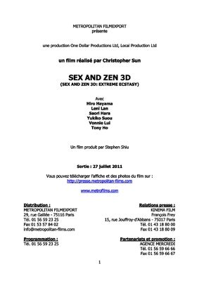 SEX AND ZEN EXTREME ECSTASY Metropolitan Films