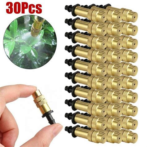 10 30xAdjustable Misting Nozzle Garden Patio Water Mister Brass Spray