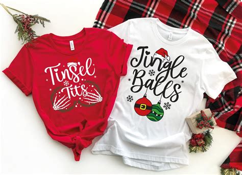 Jingle Balls Tinsel Tits Comfort Colors Shirt Matching Couple
