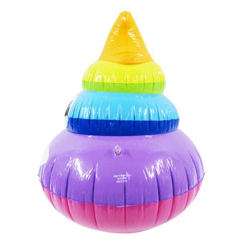 24 Inflatable Rainbow Poop Emoji Fake Poo Novelty Pool Float Blow Up