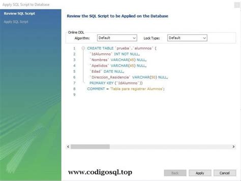 Crear Tablas En MYSQL Workbench Create Table