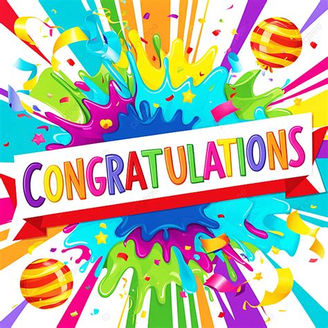 Colorful Congratulations Explosion Vibrant Paint Splatter Background