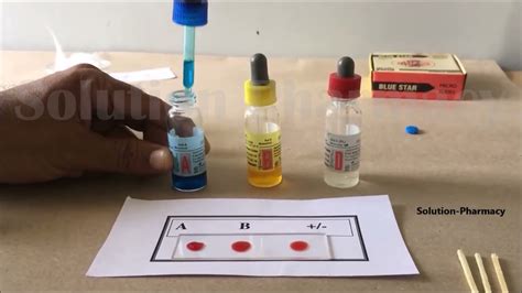 Blood Group Test Procedure For Determination Of Blood Group