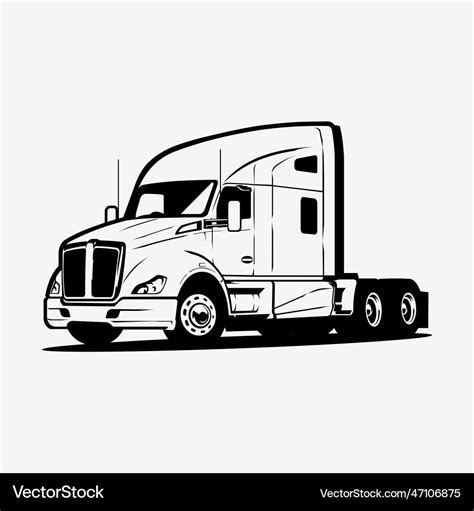 Semi Truck Big Rig 18 Wheeler Art Royalty Free Vector Image