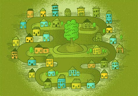 Small Town Vector Scene 118255 Vector Art At Vecteezy