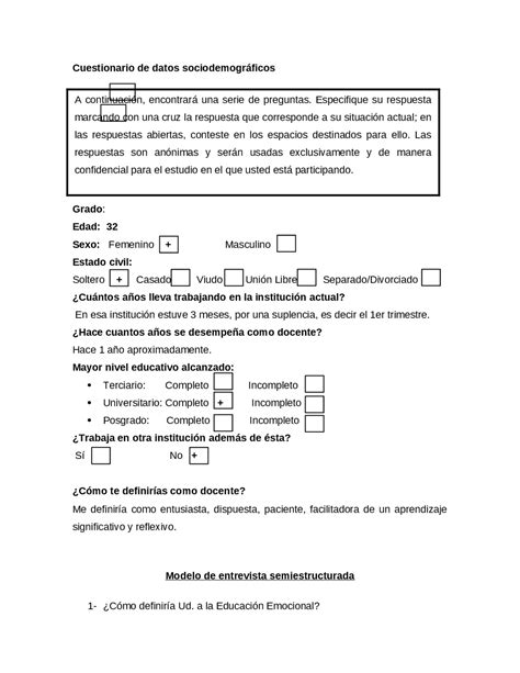 Qué es un cuestionario sociodemográfico en psicología Colegio de