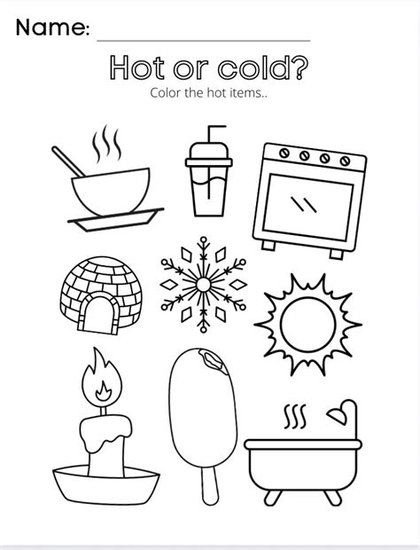 hot  cold worksheet  black  dill purple geniuses
