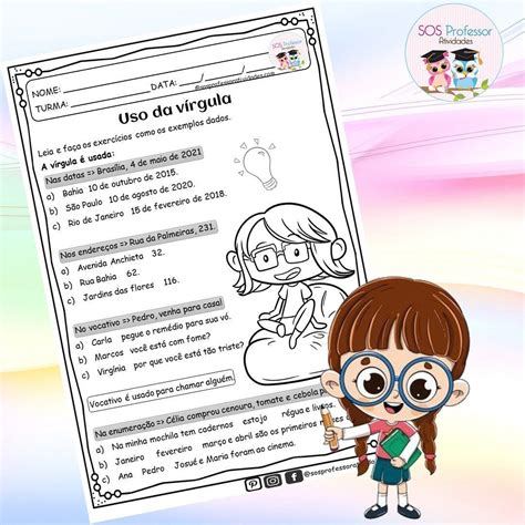 Atividade Uso Da Vírgula 3 Ano Fundamental - BINKEDU