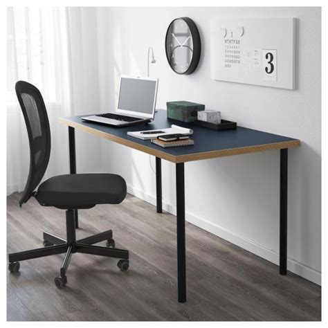 Компьютерный стол IKEA (ИКЕА) LINNMON / ADILS 150x75см синий черный ...