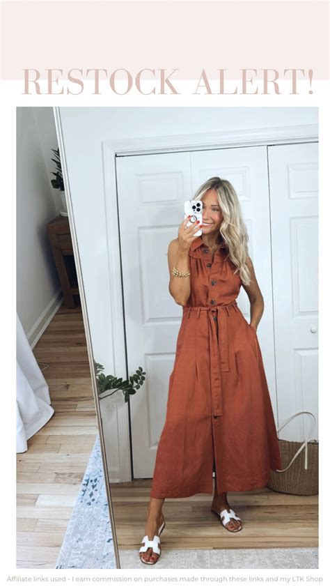 Viscose Linen Belted Midi Dress Curated On LTK