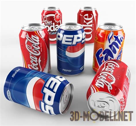 3D модель – Современные напитки в жестяных банках