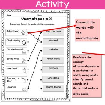 Basic Onomatopoeia Sounds With The Object Worksheet By Teaching