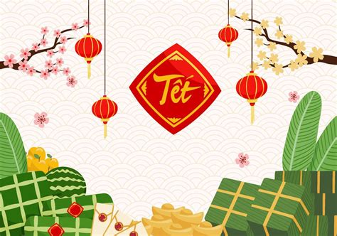 Flat Tet Vietnamese New Year 5295710 Vector Art At Vecteezy