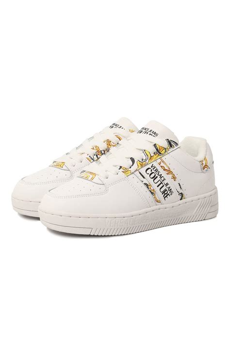 Женские белые кожаные кеды VERSACE JEANS COUTURE купить в интернет ...