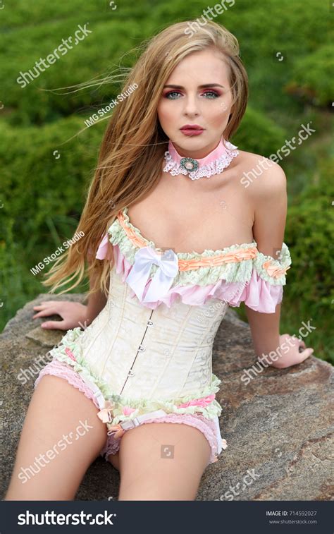 Sexy Blonde Woman Wearing Beautiful Lingerie Stock Photo 714592027 Shutterstock