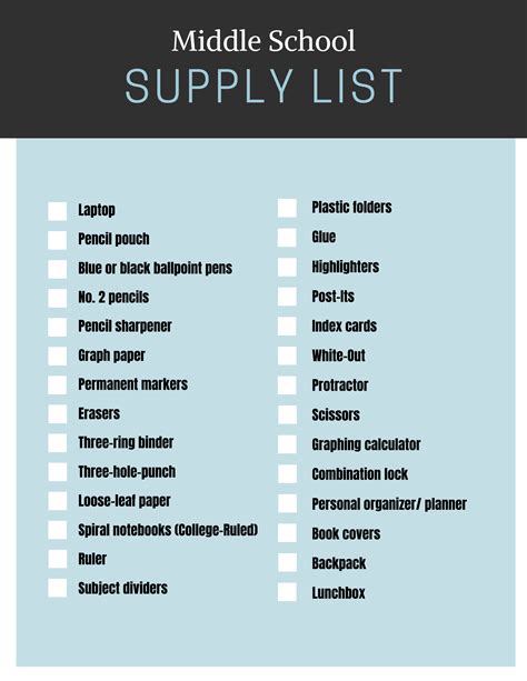 Finding the Burns Middle School supply list is now easier 1