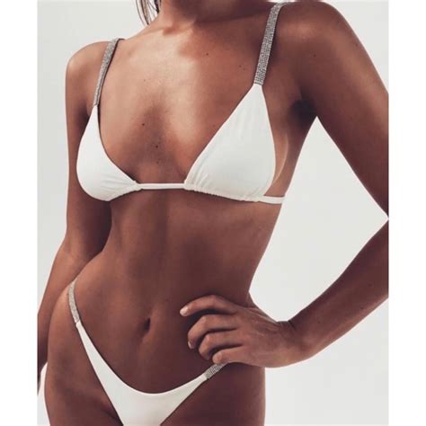Meshki Swim Meshki Rumi Diamante White Bikini Set Poshmark