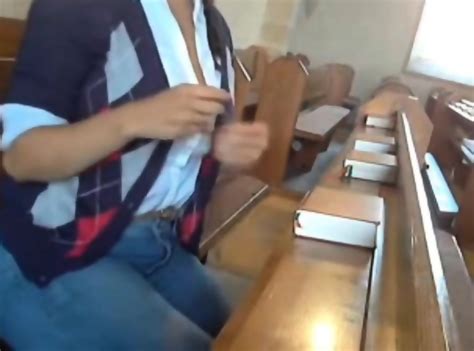 Verry Sexy Hot Woman Masturbates In Church