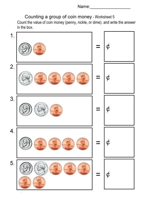 2nd Grade Counting Money Worksheets