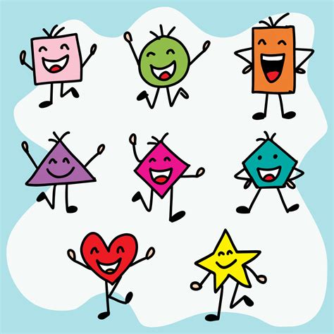 Set of shape cartoon character 20144446 Vector Art at Vecteezy