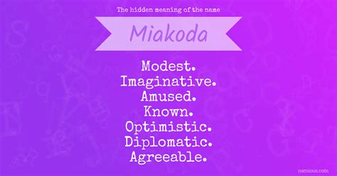 The hidden meaning of the name Miakoda | Namious