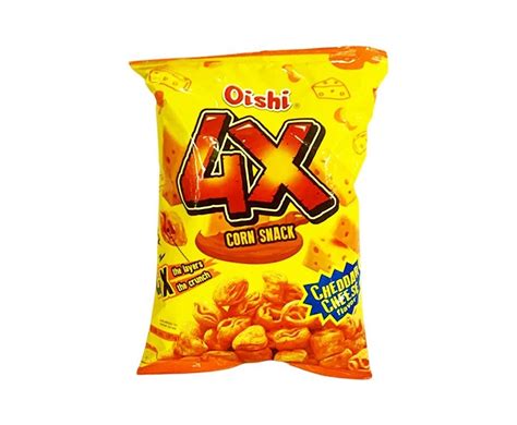 Oishi 4x Corn Snack Cheddar Cheese Flavor 85g