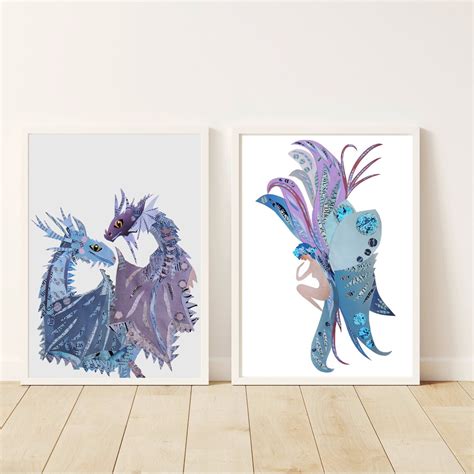 Mythical Creature Fantasy Art Print, Unicorn Wall Art as Girl Room ...